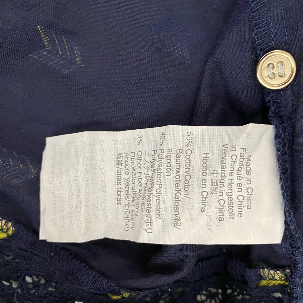 J Crew Point Sur Ruffle Popover Metallic Clip dot Top - Picture 7 of 8